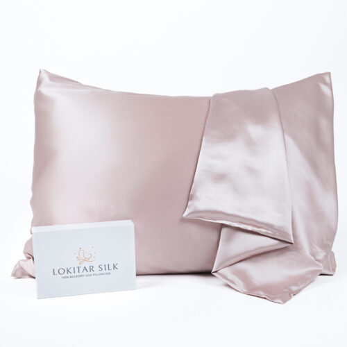 Lokitar silk pillowcase dusty blush